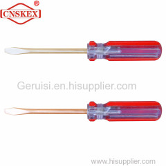 Non sparking Slotted Screwdriver(Plastic Handle) Al-cu safety manual tools