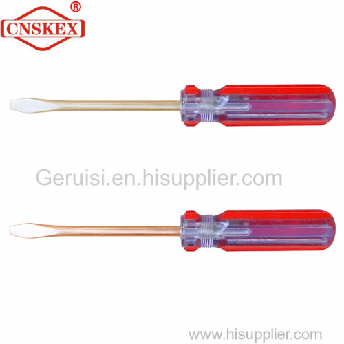 Non sparking Slotted Screwdriver(Plastic Handle) Al-cu safety manual tools