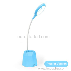 euroliteLED 2.5W Blue Dimmable Multi-use Table Lamp with Pen Holder 3 Gear Touch Control 4000K Eye-Caring Desk Lamp