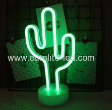 Led Neon Cactus Night Light Fevistal Holiday Decration Light