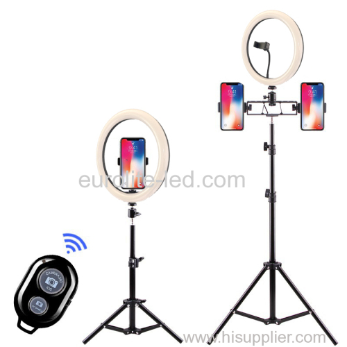 euroliteLED 12 Inch Ring light Photography Ring Lamp Makeup LED with Stand Hot Shoe for Camera and Smart Phone