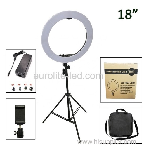 euroliteLED 50W 18inch Ring light Photography Ring Lamp Makeup LED with Stand Hot Shoe for Camera and Smart Phone