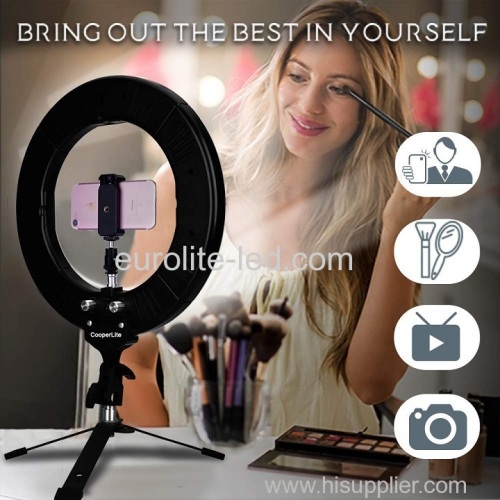 euroliteLED 50W 18inch Ring light Photography Ring Lamp Makeup LED with Stand Hot Shoe for Camera and Smart Phone