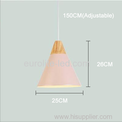 euroliteLED 9W Pink Nordic Individual Solid Wood Single-Head Small Chandelier Creative Dining Room