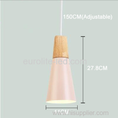 euroliteLED 9W Pink Single-Head LED Chandelier Nordic Modern Pendant Lamp Hanging Wire 150cm Freely Adjustable