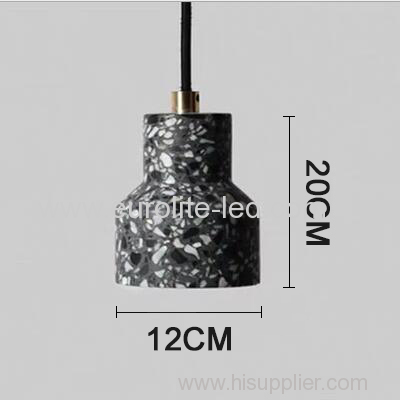 euroliteLED Black Industrial Retro Style Creative Single Head Chandelier Trendy Modern Design Terrazzo Pendant Light