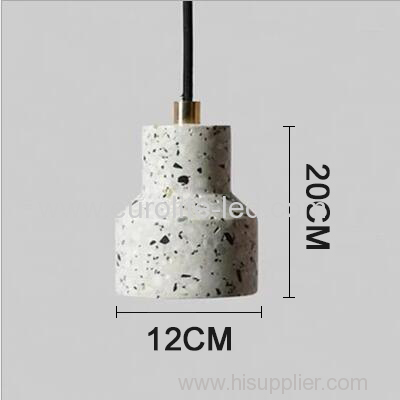 euroliteLED White Industrial Retro Style Creative Single Head Chandelier Trendy Modern Design Terrazzo Pendant Light