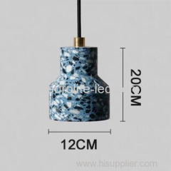 euroliteLED Blue Industrial Retro Style Creative Single Head Chandelier Trendy Modern Design Terrazzo Pendant Light