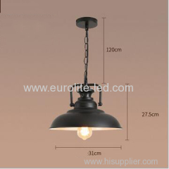 euroliteLED 40W Black Retro Hanging Lamp Vintage Loft Industrial Ceiling Light Black Pendant Lamp Iron Hanging Lamp