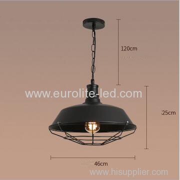 euroliteLED 40W Black L Hat Shape Hanging Lamp Vintage Loft Industrial Ceiling Light Pendant Lamp Iron Hanging Lamp