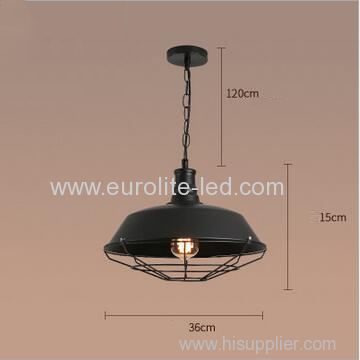 euroliteLED 40W Black S Hat Shape Hanging Lamp Vintage Loft Industrial Ceiling Light Pendant Lamp Iron Hanging Lamp