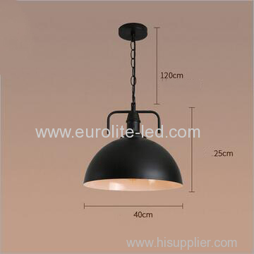 euroliteLED 10W Black L Vintage Lighting Retro Pendant Lamp Iron Shade Industrial Chandelier