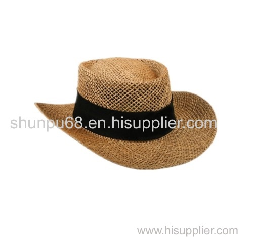 Paper straw cowboy hat for men