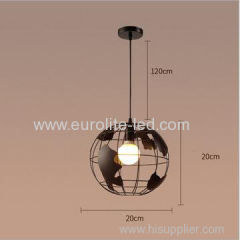 euroliteLED 9W S Industrial Earth Shape Pendant Light LED Ceiling Lamp Vintage Style Wrought Iron Chandelier