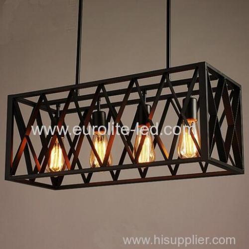 euroliteLED 4W*4 Industrial Retro Style Grid Chandelier Wrought Iron Material Chandelier Lighting Lamps Cafe Bar