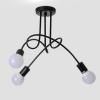 euroliteLED 3Head Black Wrought Iron Ceiling Lamp Creative Personality Spider Chandelier Living Room Bedroom Led Light