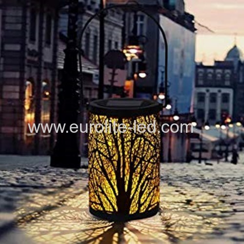 Led Solar waterproof retro-hollowed woods decoration wind light