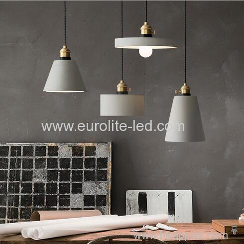 euroliteLED 21*7.5CM Retro Cement Single Head Chandelier Creative Bar Small Ceiling Light Suspension Lamp