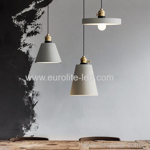 euroliteLED 16*12.5CM Retro Cement Single Head Chandelier Creative Bar Small Ceiling Light Suspension Lamp