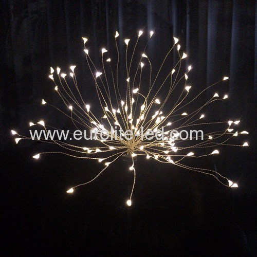 Led Solar Powered Firework Explode Holiday Courtyard Decoration Pin Lamp