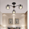 euroliteLED 3 Lights Vintage Chandeliers Multiple Rod Wrought Iron Ceiling Lamp E27 Bulb for Home Lighting Fixtures