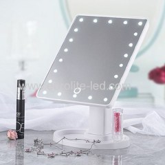 Led Cosmetic Mirror 22 LED Touch Storage Desktop Rotation Mirror Light