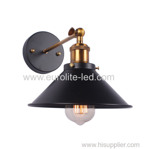 euroliteLED Vintage Loft Black E27 Aluminum lamp Holder Wall Lamp Plated Iron Retro Industrial Home Light Study Lamp