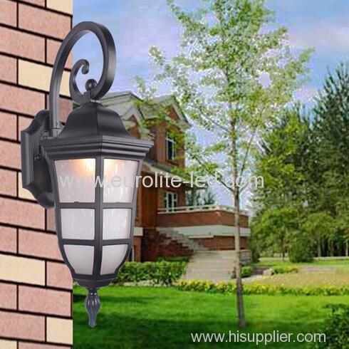 euroliteLED Aluminium Garden Light Outdoor Wall Lamp with Glass Lantern