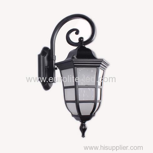 euroliteLED Aluminium Garden Light Outdoor Wall Lamp with Glass Lantern