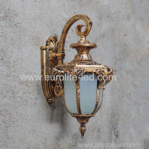 euroliteLED Bronze Waterproof Outdoor Wall Lamp Antique Aluminum Metal Gate External Glass Lantern Wall Sconce