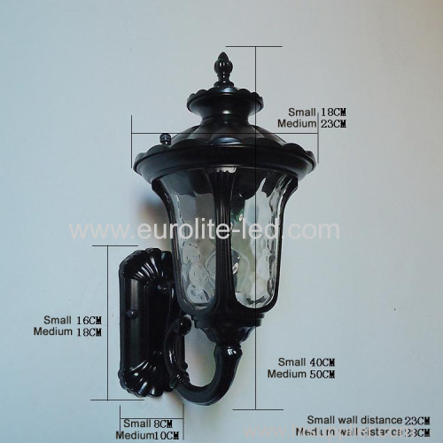 euroliteLED Black Retro European Outdoor Wall lamp Aluminum Waterproof Anti-Rust Wall lamp Corridor Light Model A Small