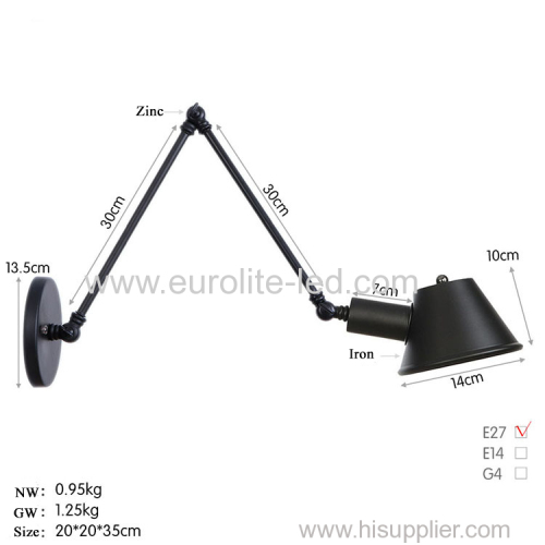 euroliteLED Wall Sconce Swing Arm Angle Adjustable Swing Arm Retro Vintage Wall Mount Light Sconces Wall Lamp(Model 12)