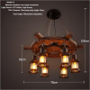 euroliteLED Novely Pendant Light Iron Glass Wood LOFT Retro Industrial Chandeliers(Rudder Shape)