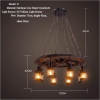 euroliteLED Novely Pendant Light Iron Glass Wood LOFT Retro Industrial Chandeliers(Wheel Shape)