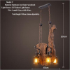 euroliteLED Novely Pendant Light Iron Glass Wood LOFT Retro Industrial Chandeliers(Saxophone Shape)