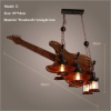 euroliteLED Novely Pendant Light Iron Glass Wood LOFT Retro Industrial Chandeliers(Guitar Shape)