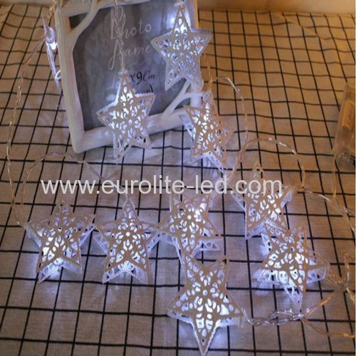 Led Hollow Star Iron String Battery Cute Holiday Room Garden Decoration Night Light