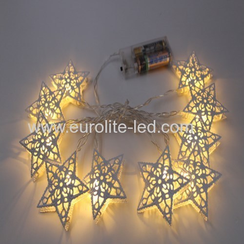 Led Hollow Star Iron String Battery Cute Holiday Room Garden Decoration Night Light