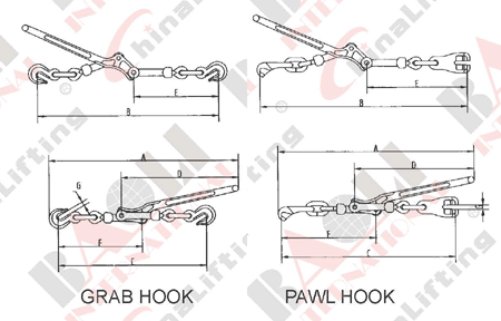 LEVER TYPE LOAD BINDER WITH GRAB HOOK 01363A 01364A