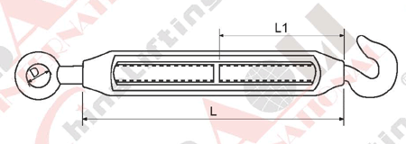 COMMERCIAL TYPE MALLEABLE TURNBUCKLE 24458 24459 24460 24461 24462 24463