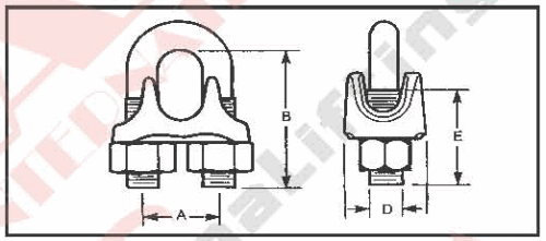 S.S. WIRE ROPE CLIP U.S. MALLEABLE TYPE AISI :304 or 316 22379S 22380S 22381S 22382S 22383S