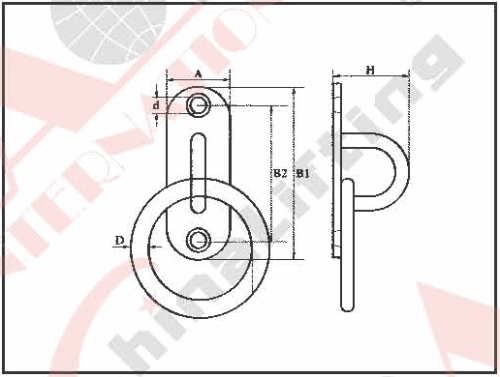 S.S. OVAL EYE PLATE WITH RING AISI: 304 or 316