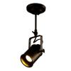 euroliteLED Single Head Ceiling Light Industrial Retro Spotlight Adjustable Lamp Head Long Pole LED Light Fixture Black