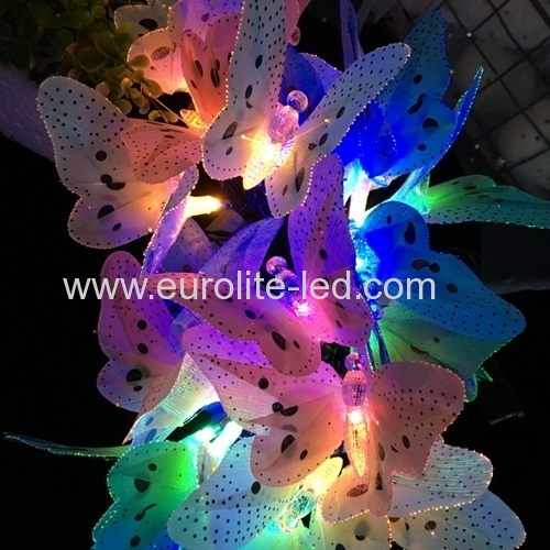 Led Solar Power Animal Design Multi-Color Fiber Optic Butterfly Party Holiday Decoration Night Light