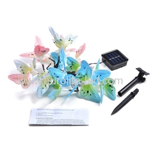 Led Solar Power Animal Design Multi-Color Fiber Optic Butterfly Party Holiday Decoration Night Light