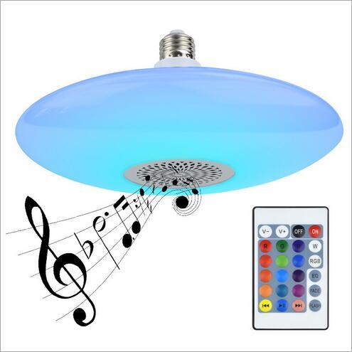 euroliteLED 30W Smart Light Bulb LED Bluetooth Speaker UFO Bulb Romote Control Stepless Dimming RGBW Music Bulb