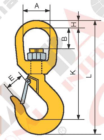 G80 SWIVEL HOOK WITH LATCH 25095 25096 25097 25098 25099