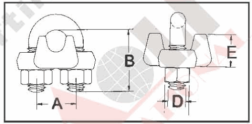 S.S. WIRE ROPE CLIP U.S. HEAVY DUTY TYPE AISI :304 or 316 22408S 22409S 22410S 22411S 22412S