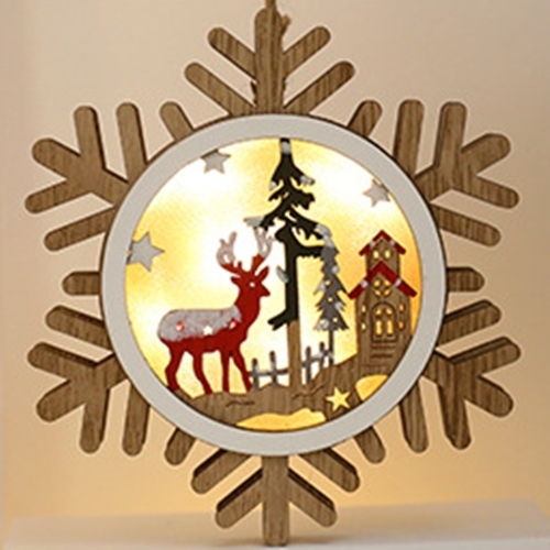 Led Wooden Snow Heart Star Tree Christmas Deer Decoration Holiday Party Room Decoration Night Light