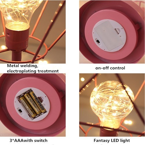 Led Classic Modern Wrought Iron Frame Table Lamp 4 Kinds Of Modelling Decoration Table Light